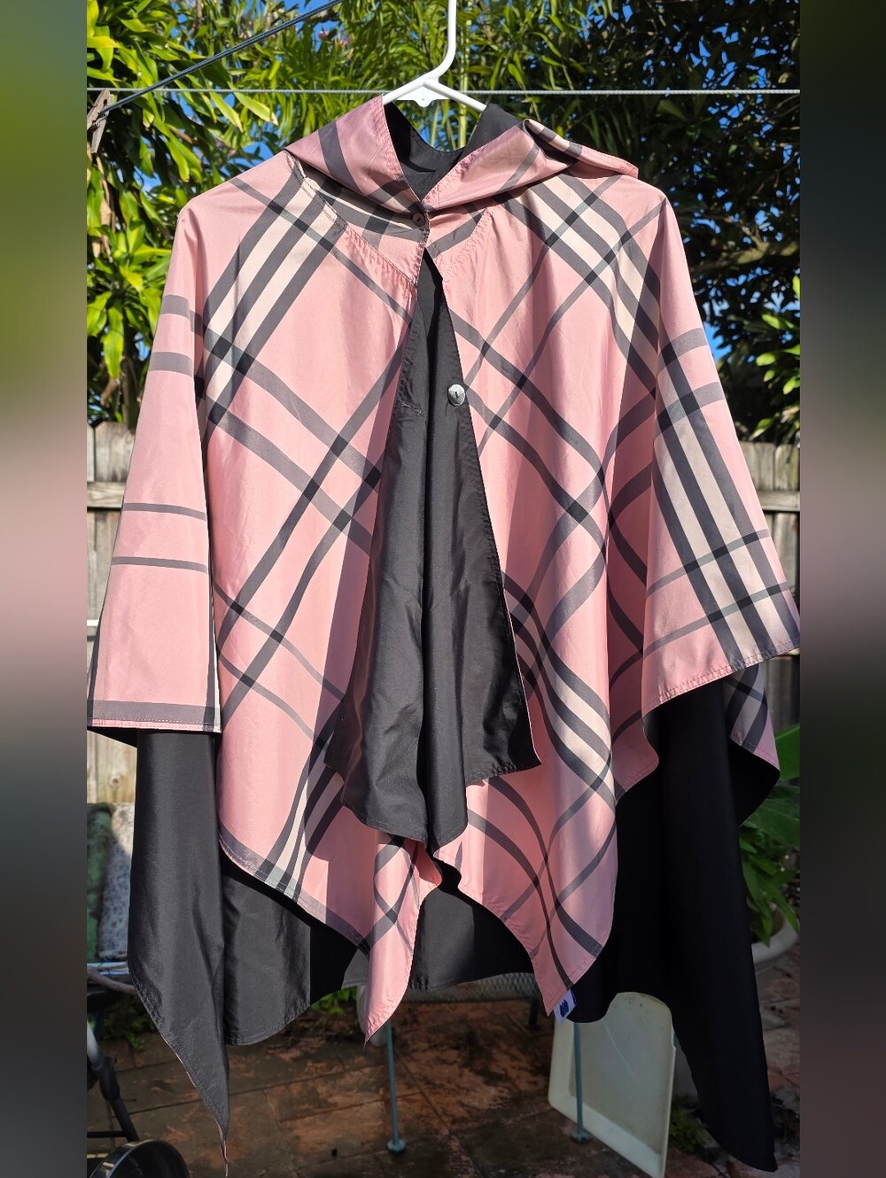Rainraps Pink Plaid Reversible Rain Cape